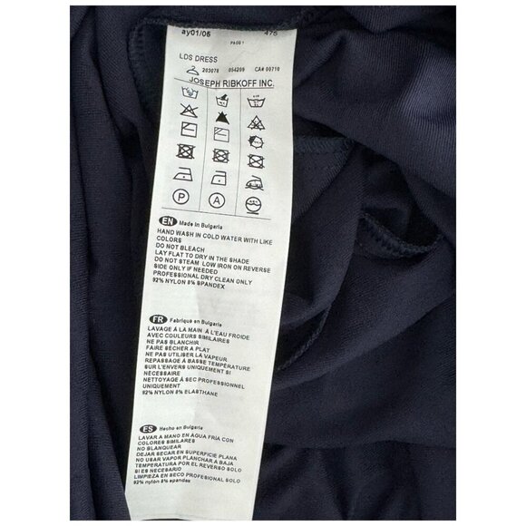 Joseph Ribkoff Midnight Blue Chain-Link Knee-length Dress POCKETS Women's 12 - Picture 7 of 8